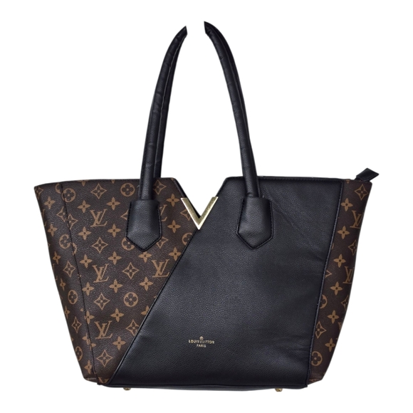 Louis Vuitton Monogram Black and Brown Tote Bag Women Medium Top Handle - Picture 1 of 16